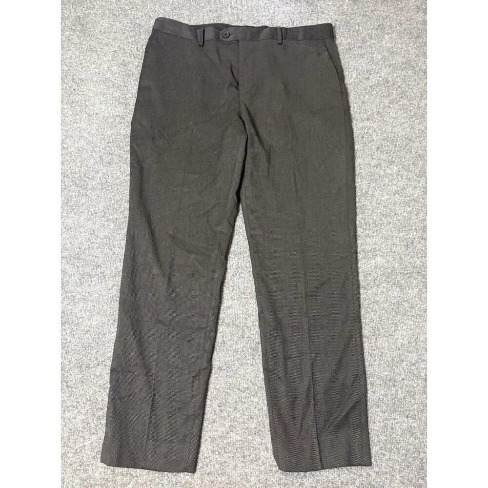 Banana Republic Dress Pants Mens 35x29 Black Tailored Fit Herringbone Stretch